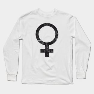 Black marble female symbol Long Sleeve T-Shirt